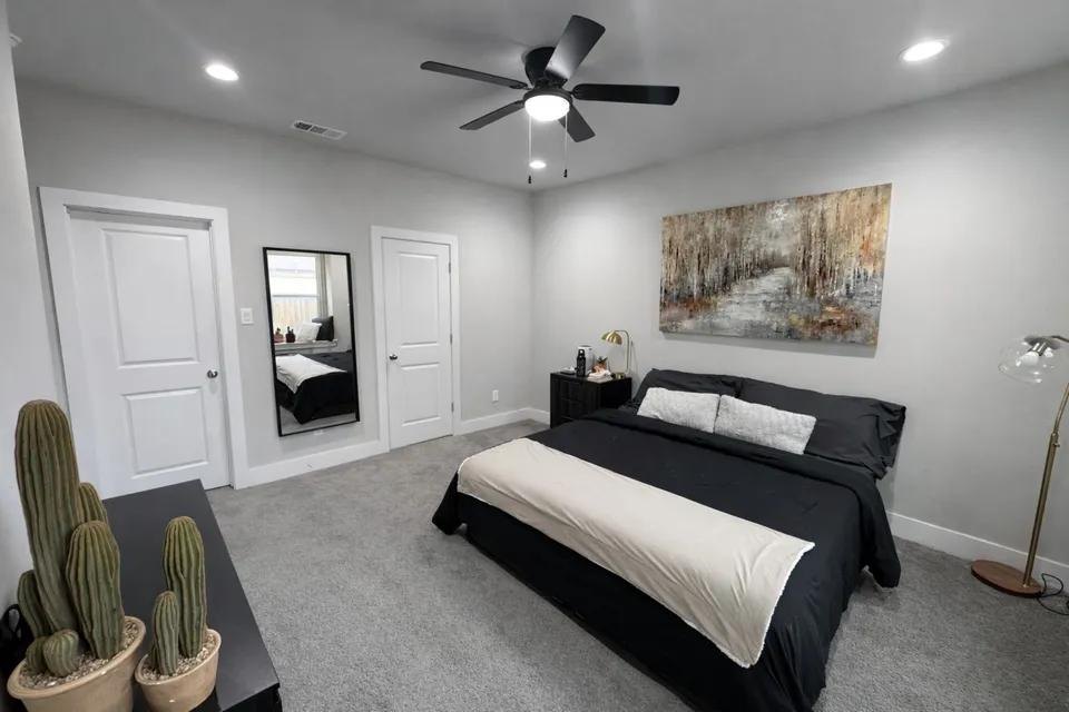 A furnished bedroom